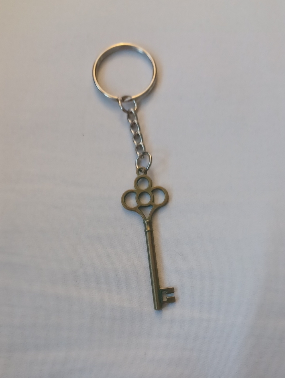 4/$60 New Antique Brass Key Charm Keychain